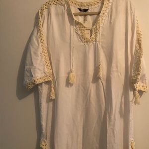 Swimsuit crochet shoulder tunic cover-up